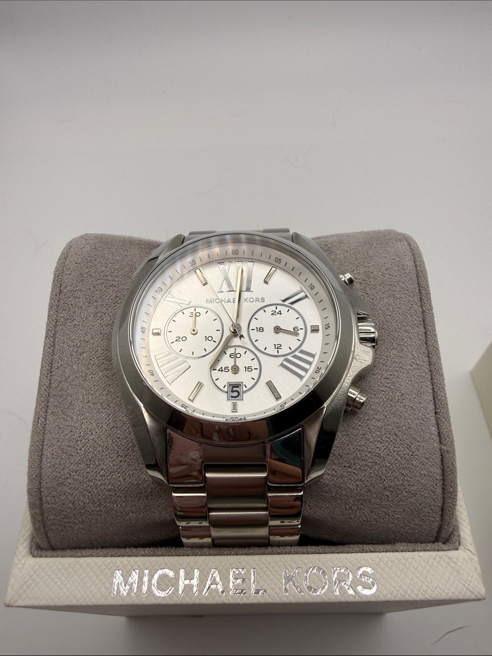 Michael Kors Men’s Silver Chronograph Stainless Steel Watch new!!!